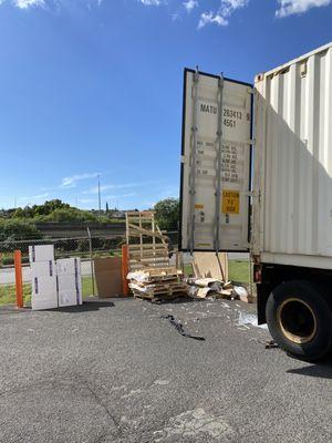 No idea what's going on here. I've never seen a trailer like this at a public storage facility before.