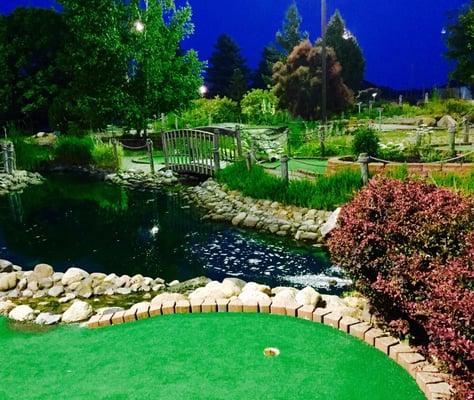 Mini golf under the lights