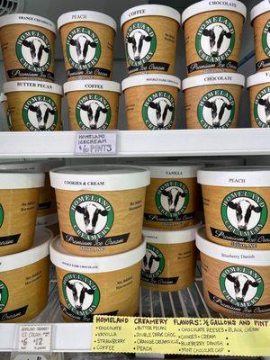 Rebus carries Homeland Creamery milk and ice cream