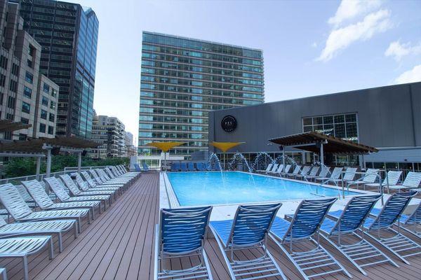 Rooftop pool and bar