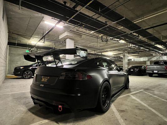 Tesla Model S plaid with 3M satin black wrap and chrome delete