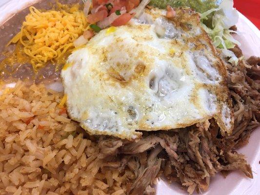 Carnitas plate add egg