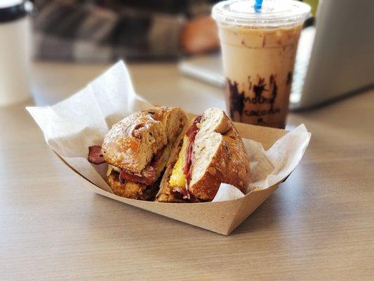 "Sweet One" Breakfast Sandwich +  Coconut & Mocha Iced Coffee