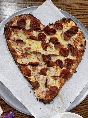 Heart shaped pizza