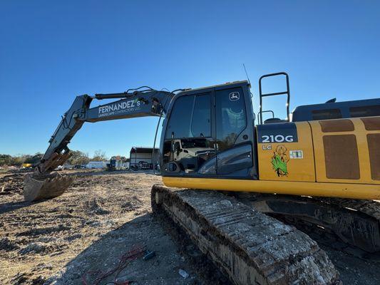 Big excavator window tint