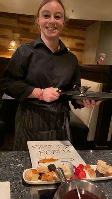 our amazing waitress chloe