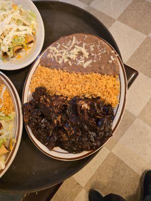 Mole plate. Serve with chicken , rice ,beans and side of tortillas corn