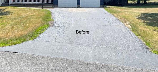 Driveway BEFORE we got it redone