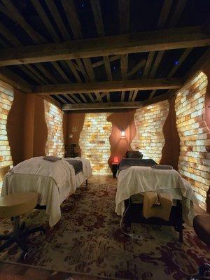 Salt cave couples massage room