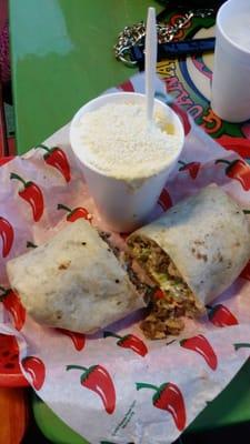 Beff fajita burrito & Eloté  @ Guanataco