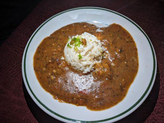 Bowl of seafood gumbo