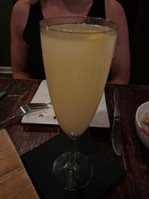 Little yellow sundress - House Limoncello, turmeric infused vodka Tempus Brut Cava