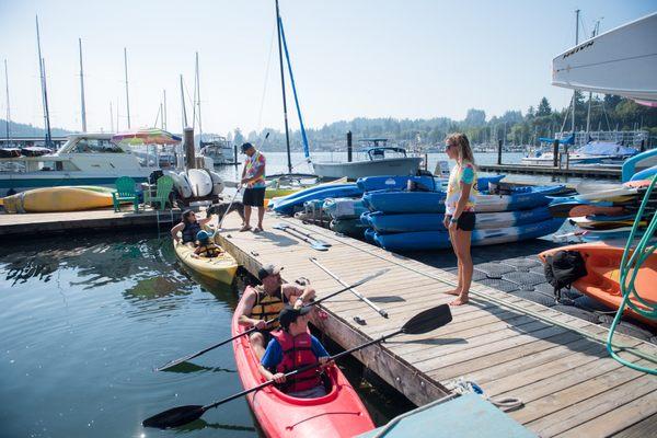 Sending kayakers off on a journey in the harbor!