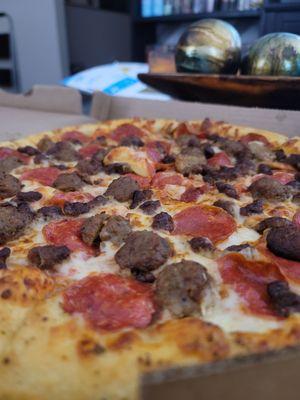 $10 3-Topping Deal Thin Crust Light Red Sauce Normal Cheese Meatballs Beef Pepperoni