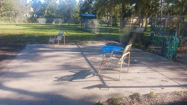 More dog park and seating area