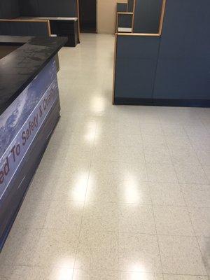 VCT floor waxing