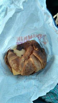 Great job burning the croissant. I even tried it it tasted disgusting.