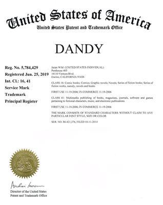 Carnival Comics' Registered Trademark for Dandy in books.