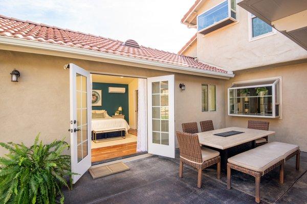 Granny flat addition by Remodel Works. This doorway gives private access to the homes backyard.