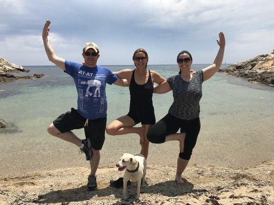 Gayle and friends on Mykonos Yoga Retreat!