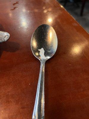 Paper stuck to spoon