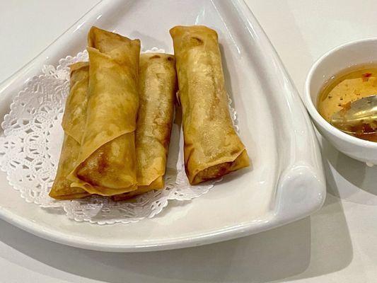 Crispy spring rolls.