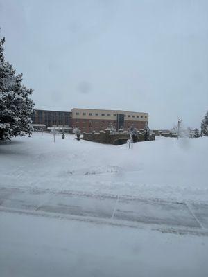 Exterior at Black Hills University in January. -4 degrees