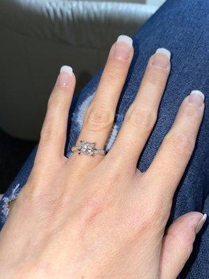 Dip powder French tip w/ tips.