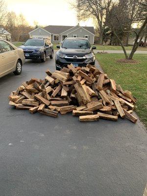 Another year, another face cord of excellent burning hard wood delivered. Have ordered for many years now and never disappointed.