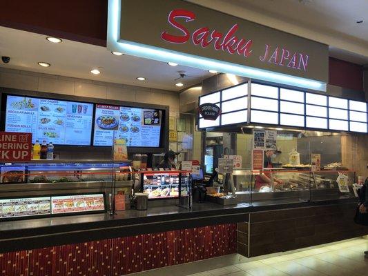 Sarku Japan - view of the menu, the area where customers place their orders and the grill.