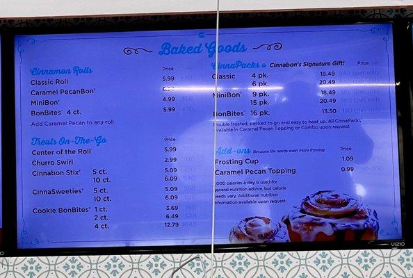 Menu - bakery stuff - July 2022