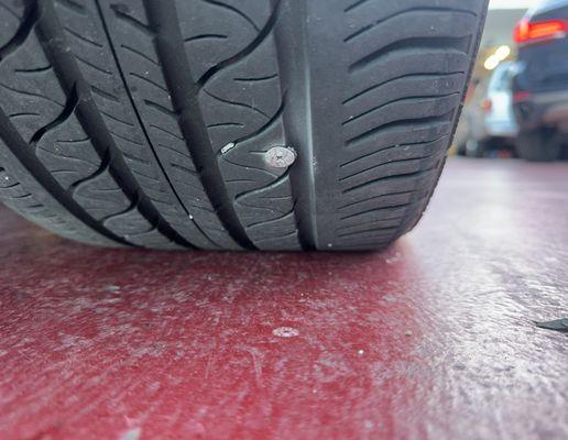 Nail in tire