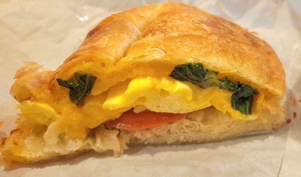 Capitol breakfast sandwich on a croissant.