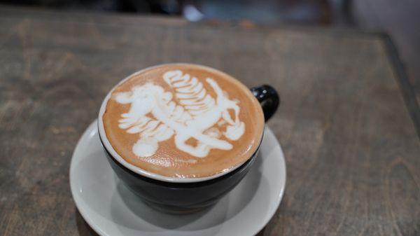 Latte with insane art