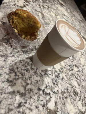 French Toast Muffin and a Salted Hot Chocolate