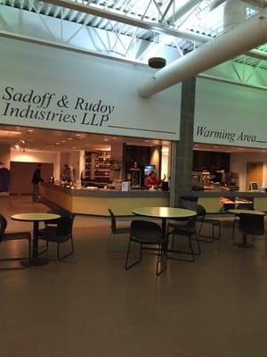 Concession area outside hockey rink and indoor soccer facility