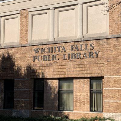 Side of the Wichita Falls Public Library in Texas.