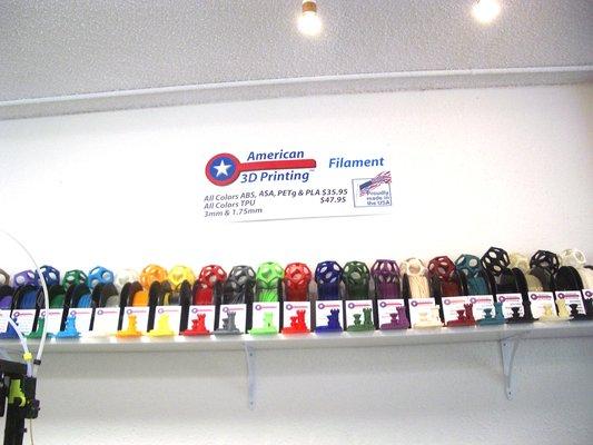 Hundreds of rolls of filament in stock!