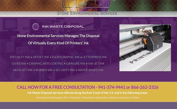 Ink Waste Disposal for the Printing Industry.