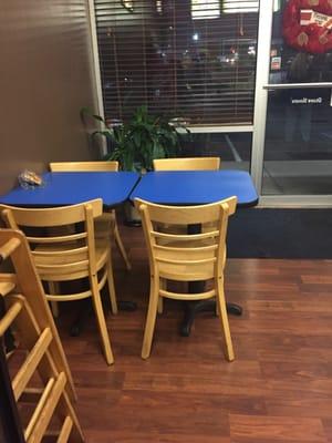 A table for the eating area