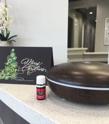 Essential oils diffused in the office every day so it smells amazing!