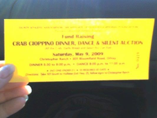 $50 cioppino crab feed tix