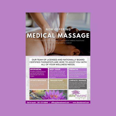 Now Offering Medical Massage