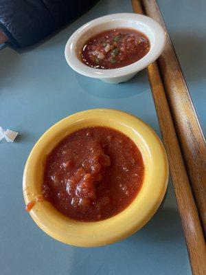 Spicy salsa and Spicier salsa