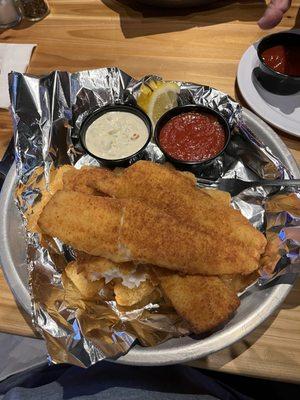 Double flounder with tater tots