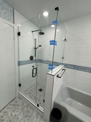 Glass shower stall by A&D Glass