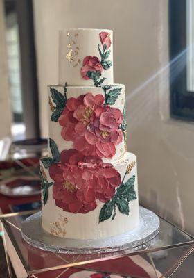 Wedding Cake - Buttercream Flowers