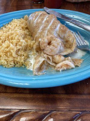 Lunch Shrimp Chimichanga w/rice