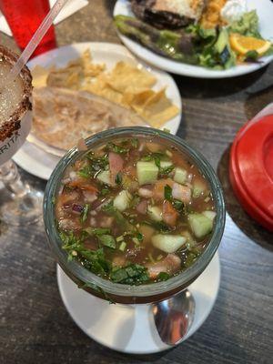 Cocktail Ceviche de Camaron con pulpo