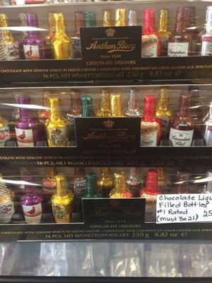 Chocolate liquor bottles